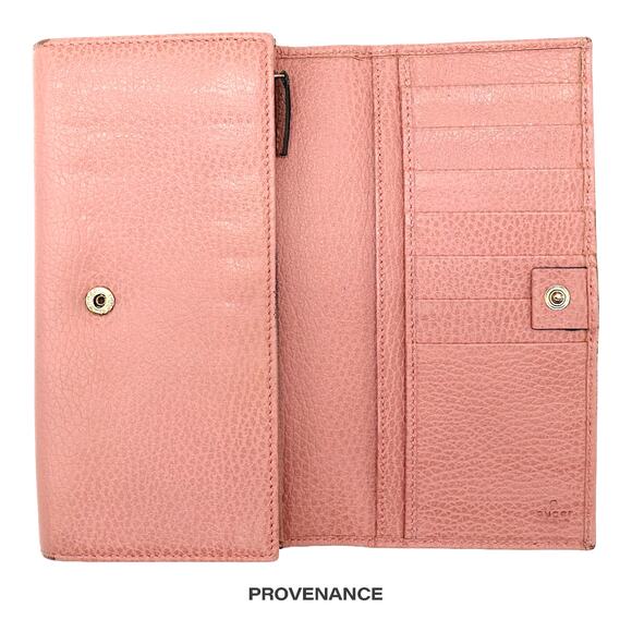🔴 Gucci "Made in Italy" Long Wallet - Powder Pink Leather - Picture 7 of 10